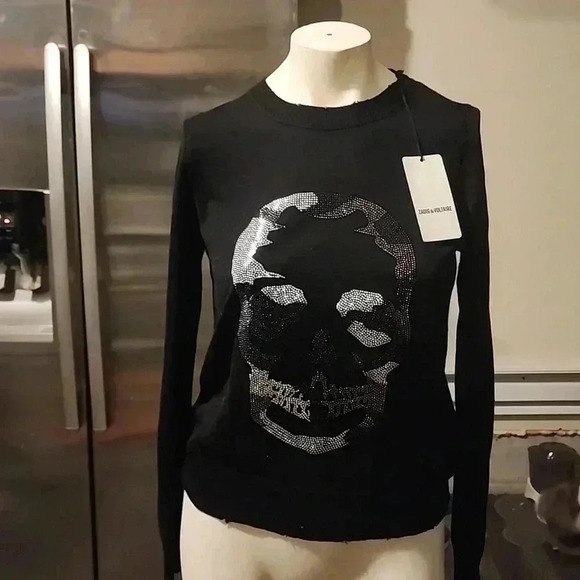 ZADIG & VOLTAIRE MISS CAMO SKULL STRASS SIZE XS - Picture 3 of 5